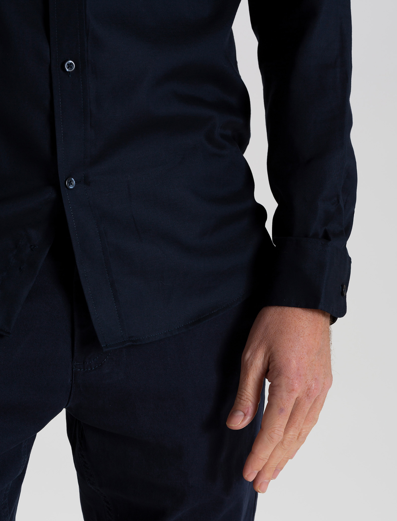 Camisa De Hombre Azul Oscuro Qooqer