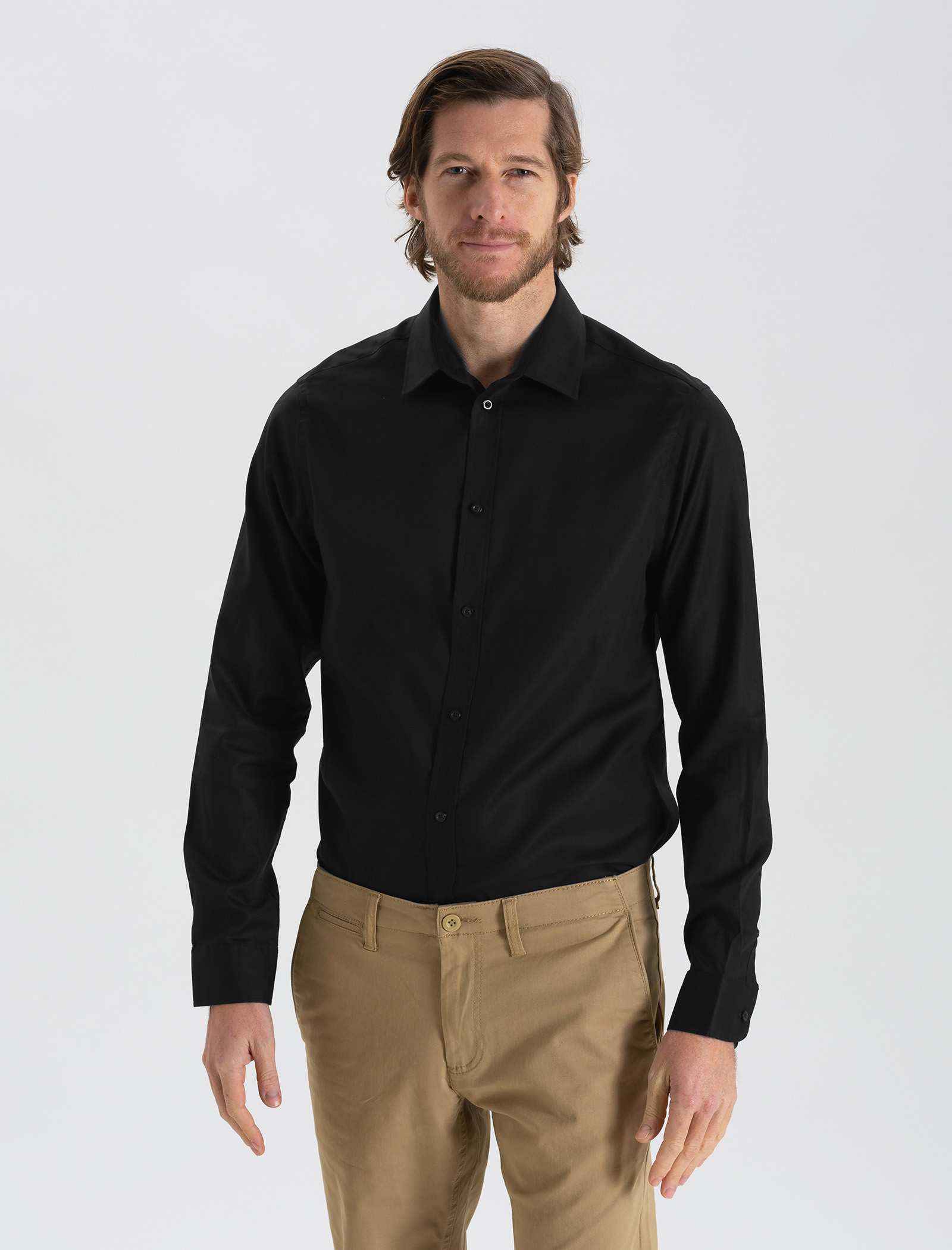 Men's black shirt Qooqer