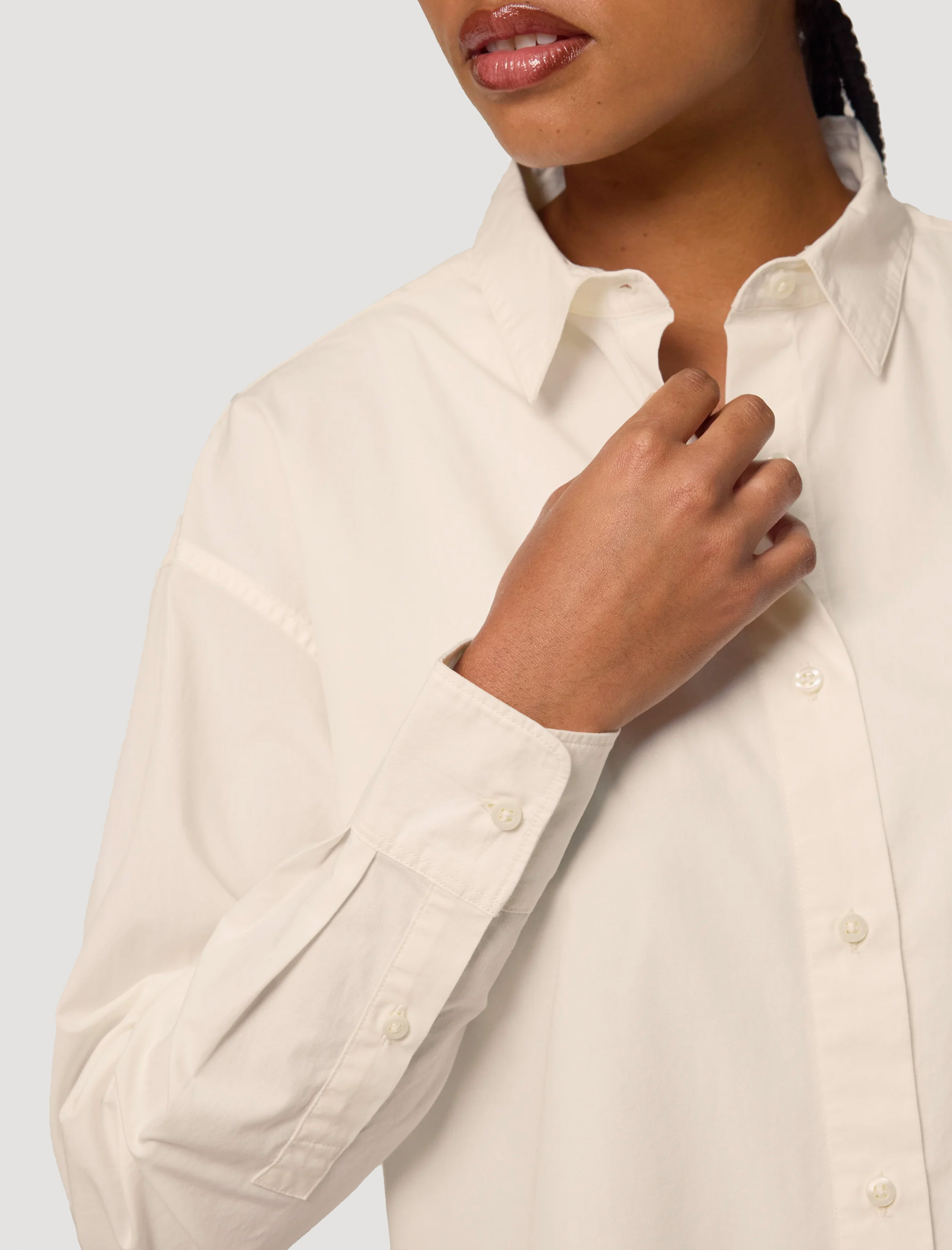 COTTON POPLIN SHIRT_BLUE CREAM main image 0