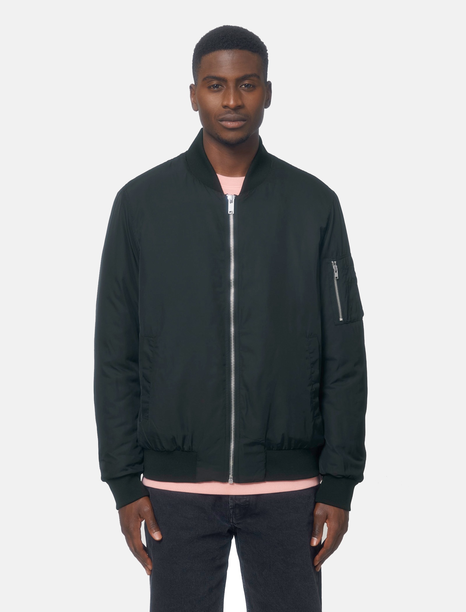 Black unisex Bomber Jacket - Qooqer