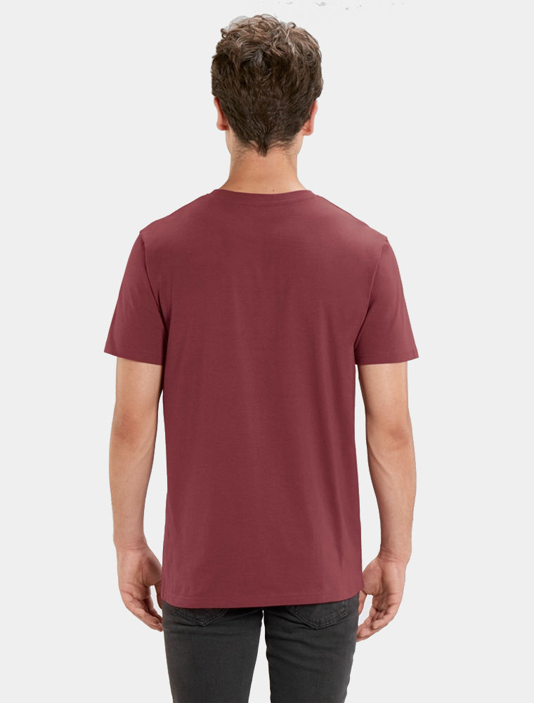 Camiseta granate de hombre de manga corta Qooqer