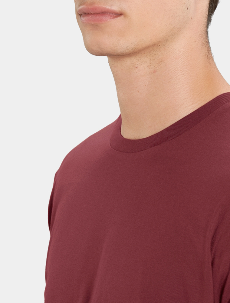 Camiseta granate de hombre de manga corta Qooqer