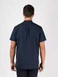 Camisa de trabajo azul espalda