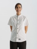 Camicia bianca da chef con collo alla coreana