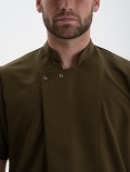 Chaquetilla cocinero verde army delantera