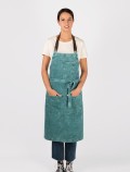 Vintage green denim apron