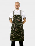 Camouflage kitchen apron cross-back ties