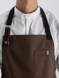 Brown chef's apron detail