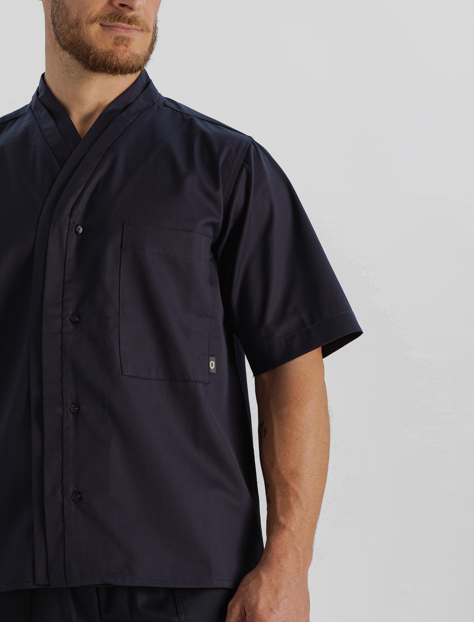 Navy chef jacket – Oriental style - Qooqer