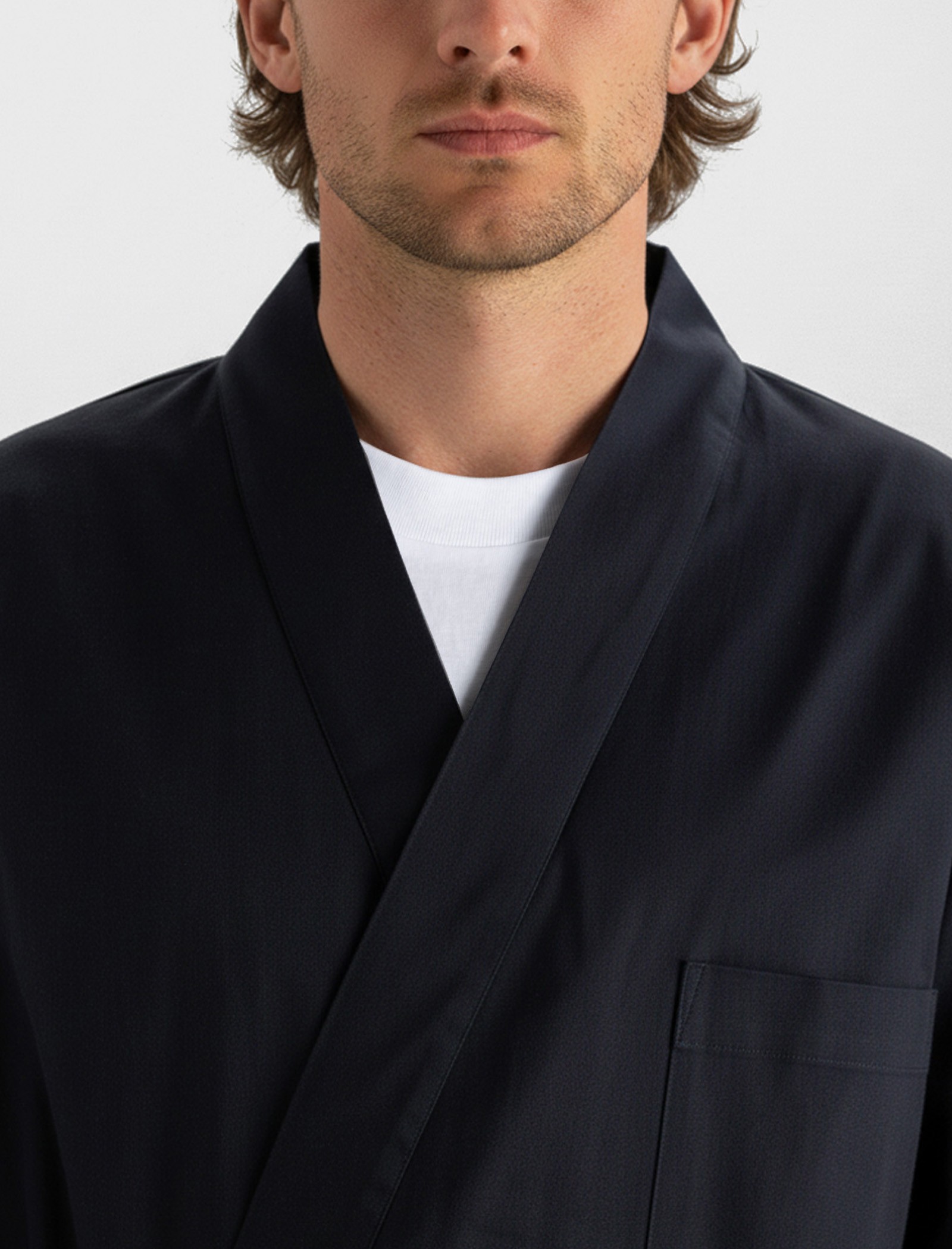 Navy kimono shirt – Japanese aesthetics - Qooqer