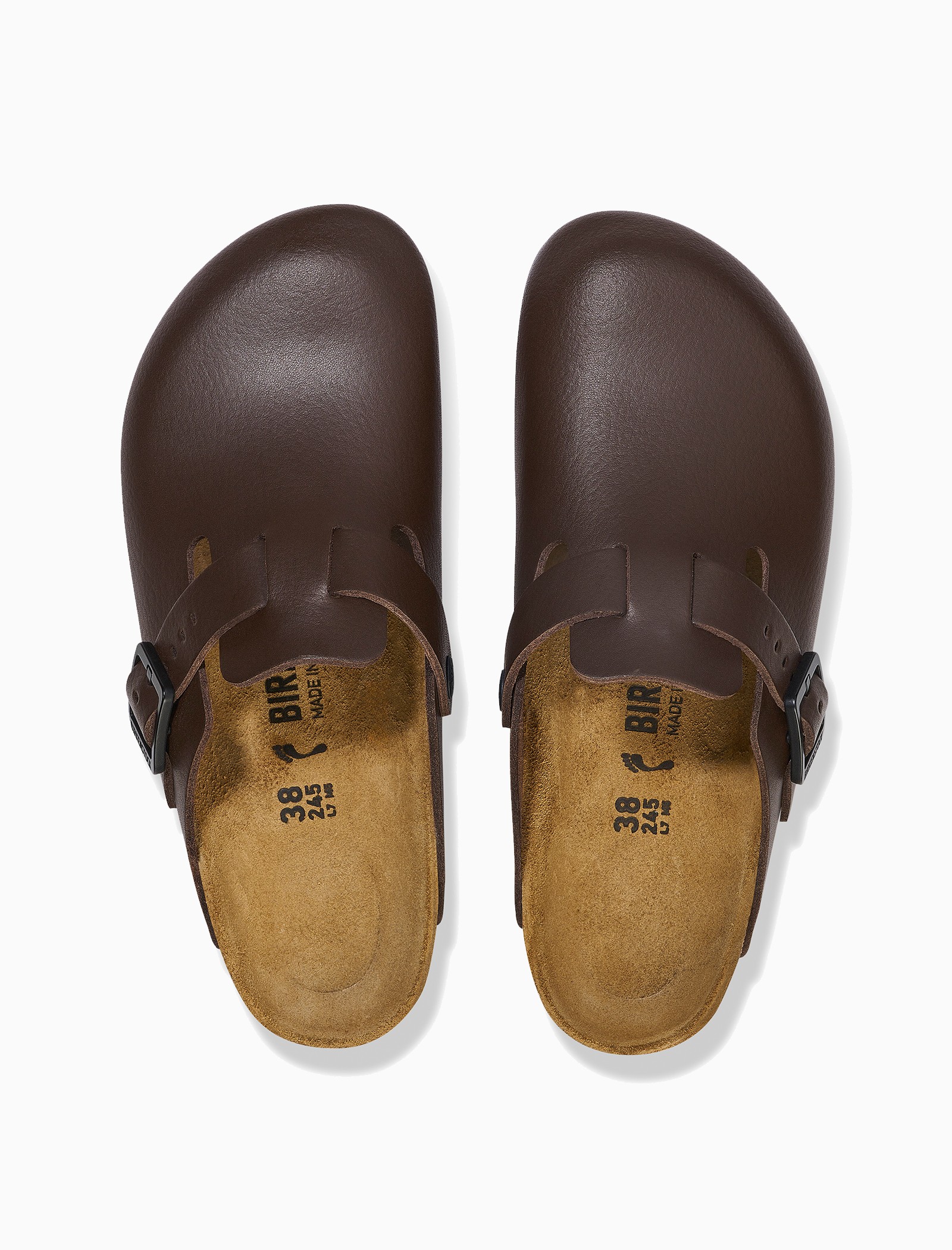 Sabots Birkenstock Boston en cuir cuir marron - Qooqer