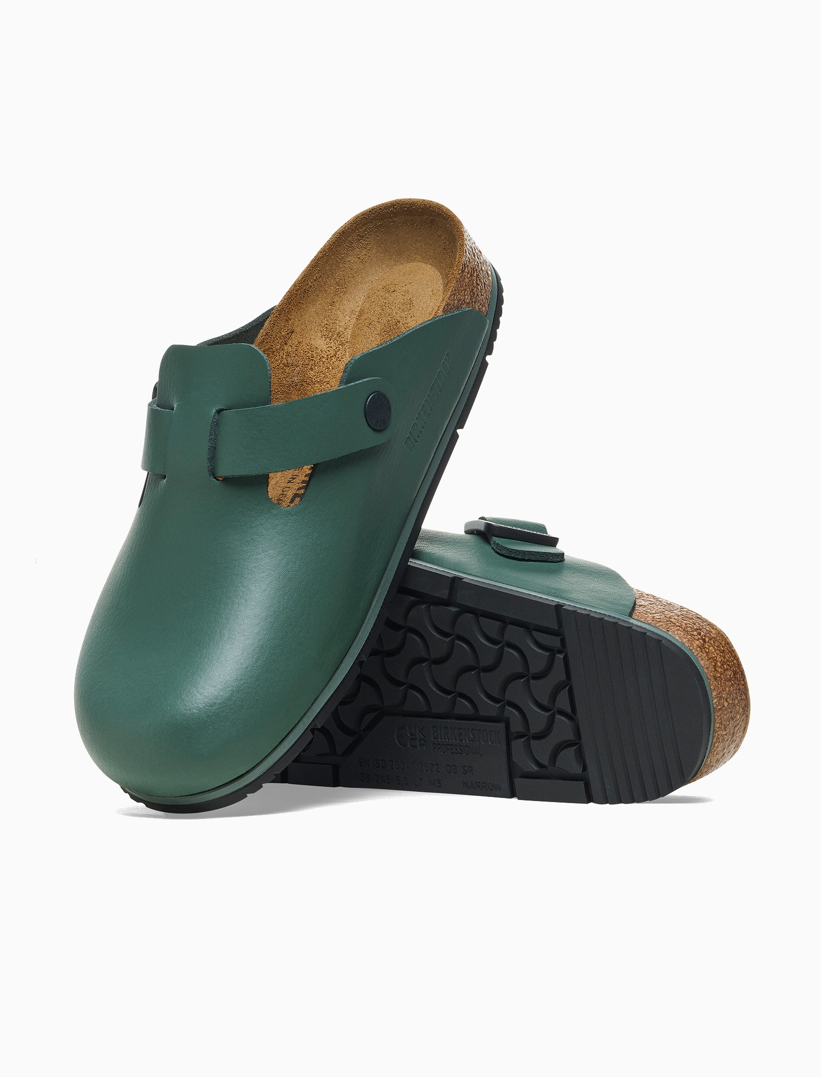 Zoccoli Birkenstock Boston in pelle verde Qooqer