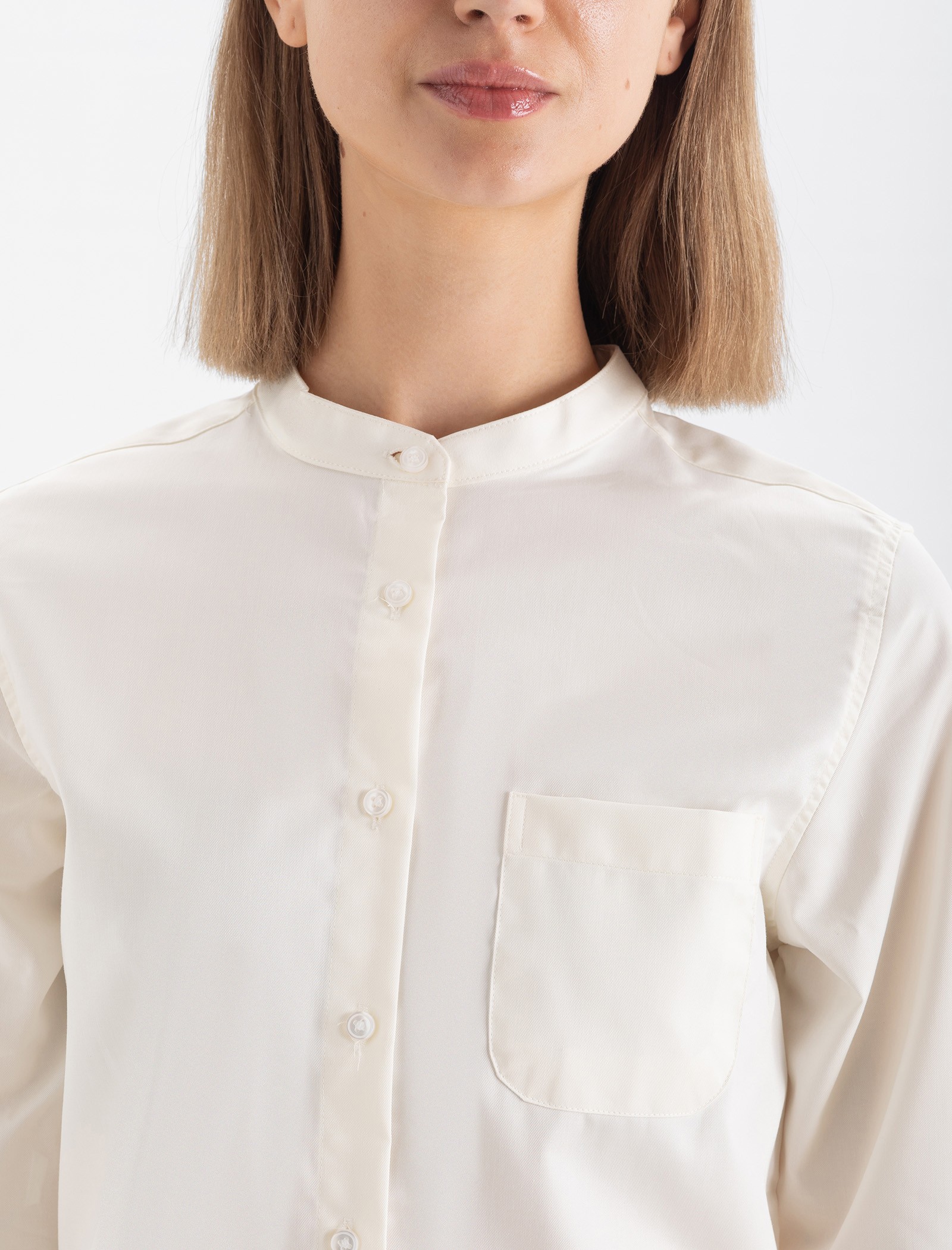 Women's Mao collar shirt - Qooqer