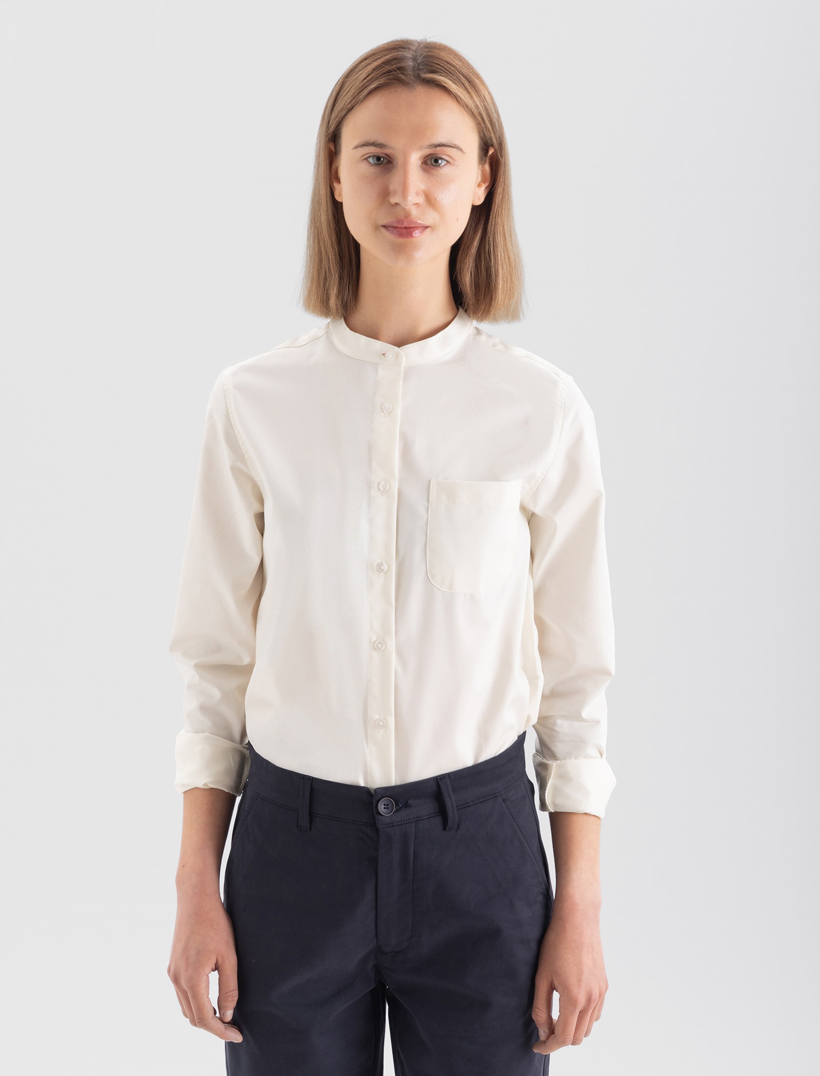 Women's Mao collar shirt - Qooqer