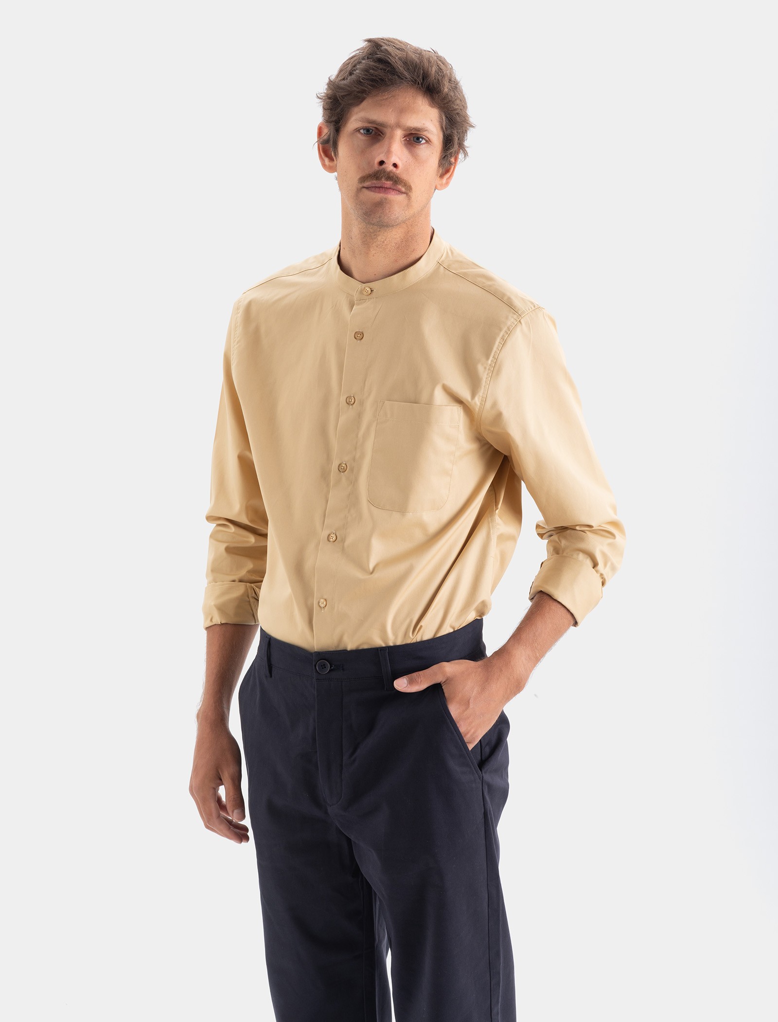 Men's Mao collar shirt - Qooqer