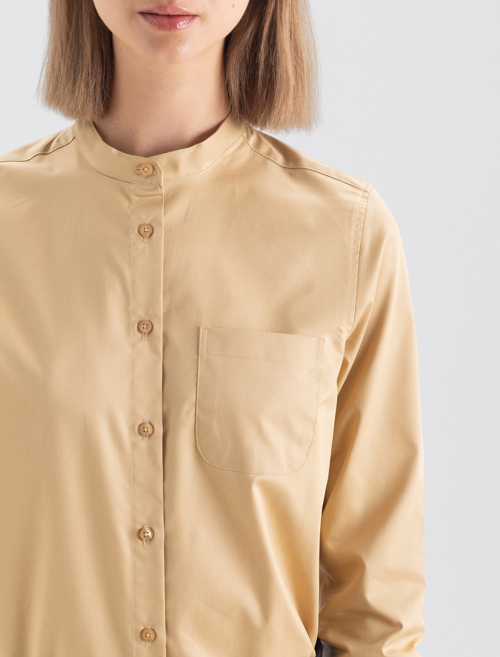 Women's Mao collar shirt - Qooqer