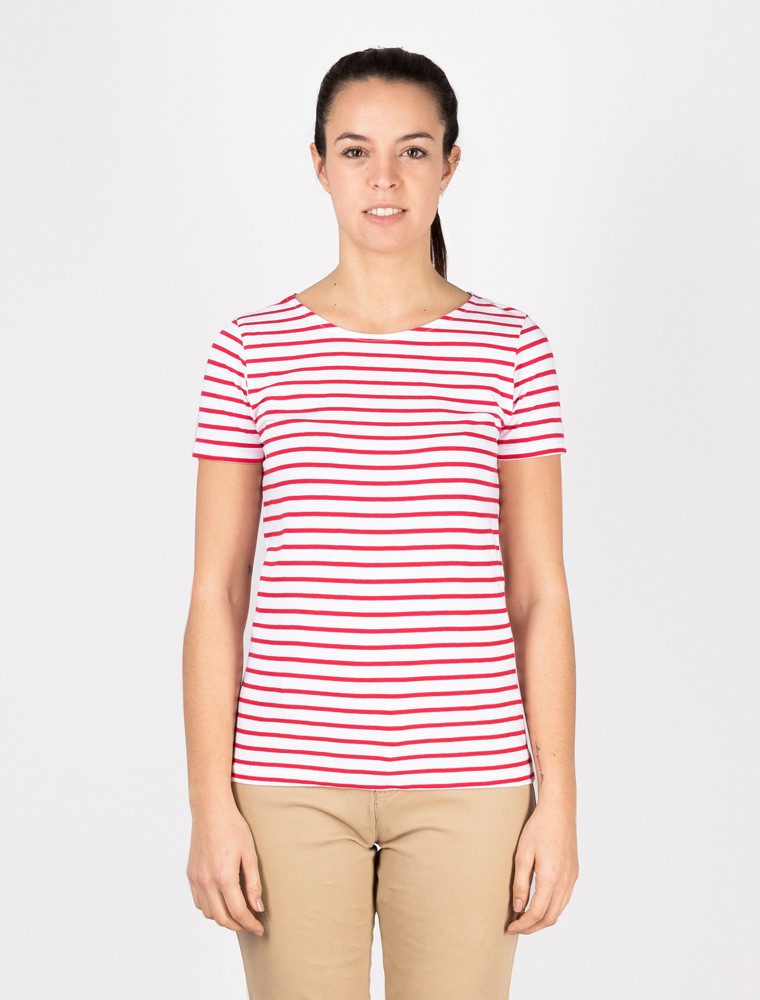 Camisetas Mujer, Camiseta Rayas Rojas y Blancas