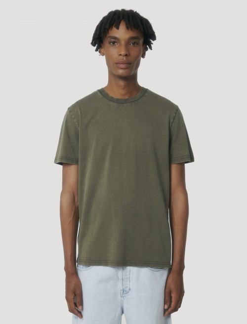 T-shirt Unissexo Vintage Dyed Khaki