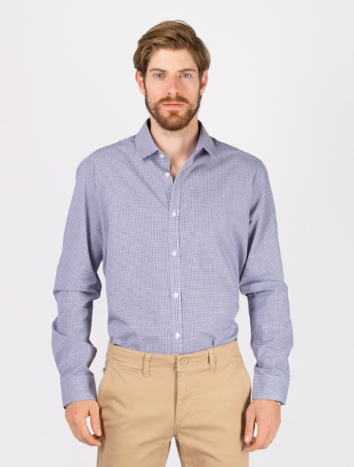 Camisa Check Azul Hombre