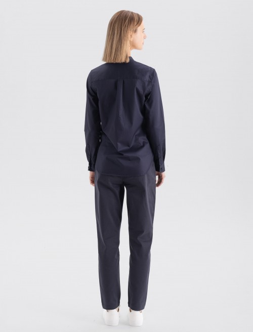Women's Mao Shirt - Navy