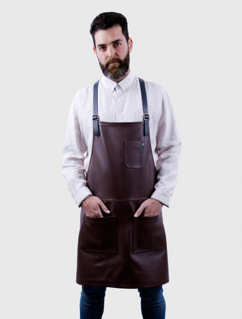Delantal Bartender de Piel Marrón
