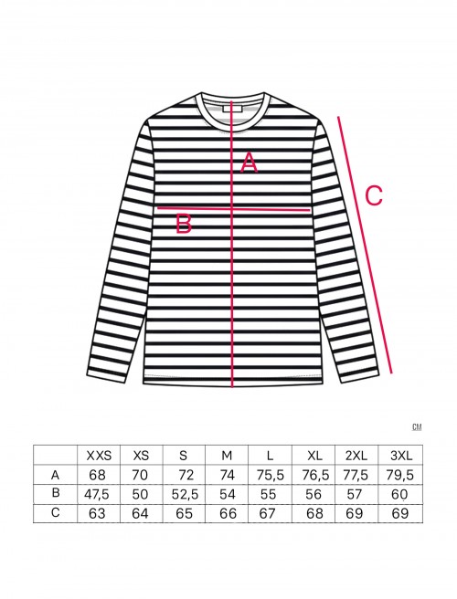Sizing Camiseta Unisex Striped ML Sizing Camiseta Unisex Striped ML