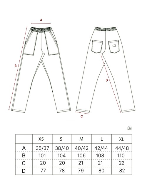 Sizing Superior Chef Pants Black
