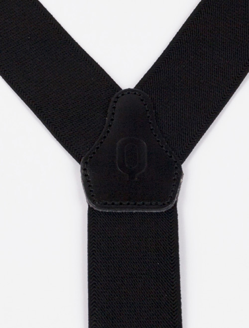 Black-on-Black Leather Suspenders