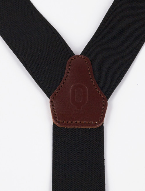 Black and Brown Leather Suspenders