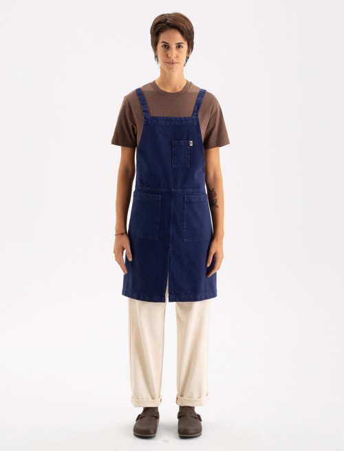 Tone Long Schürze - Blau Klein