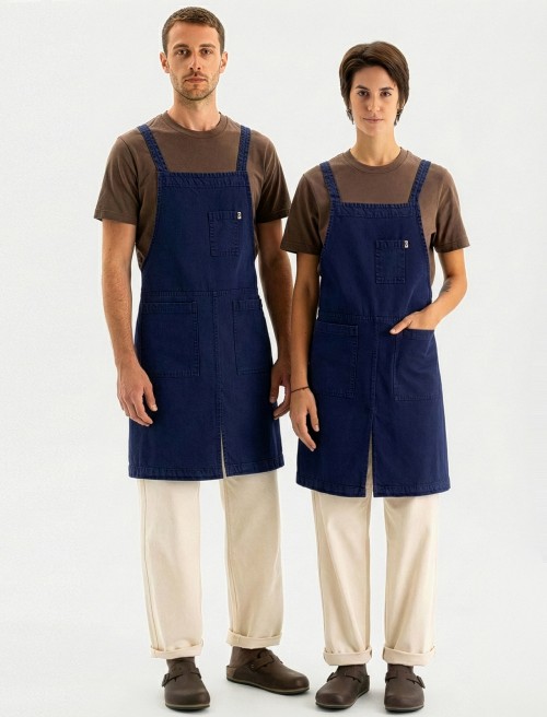 Tone Long Schürze - Blau Klein