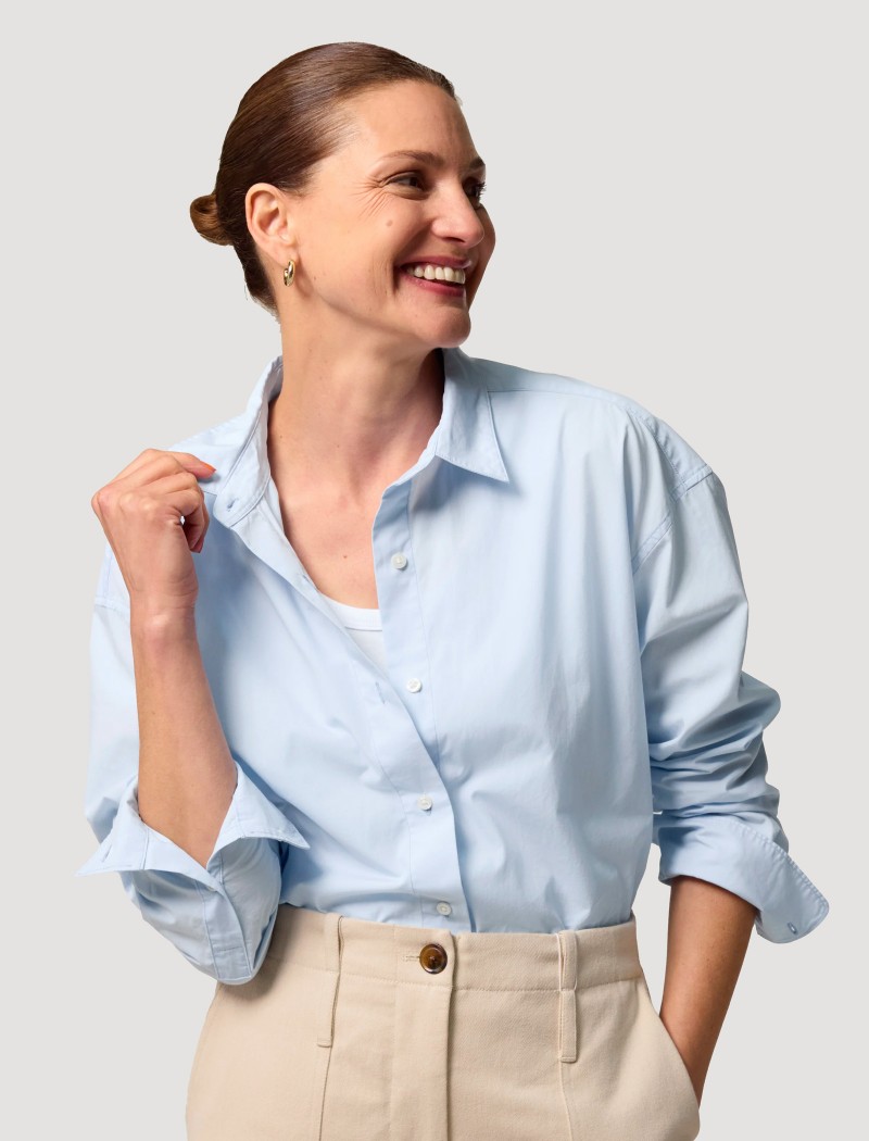 Popeline-Hemd Damen - Blue Popeline-Hemd Damen - Blue