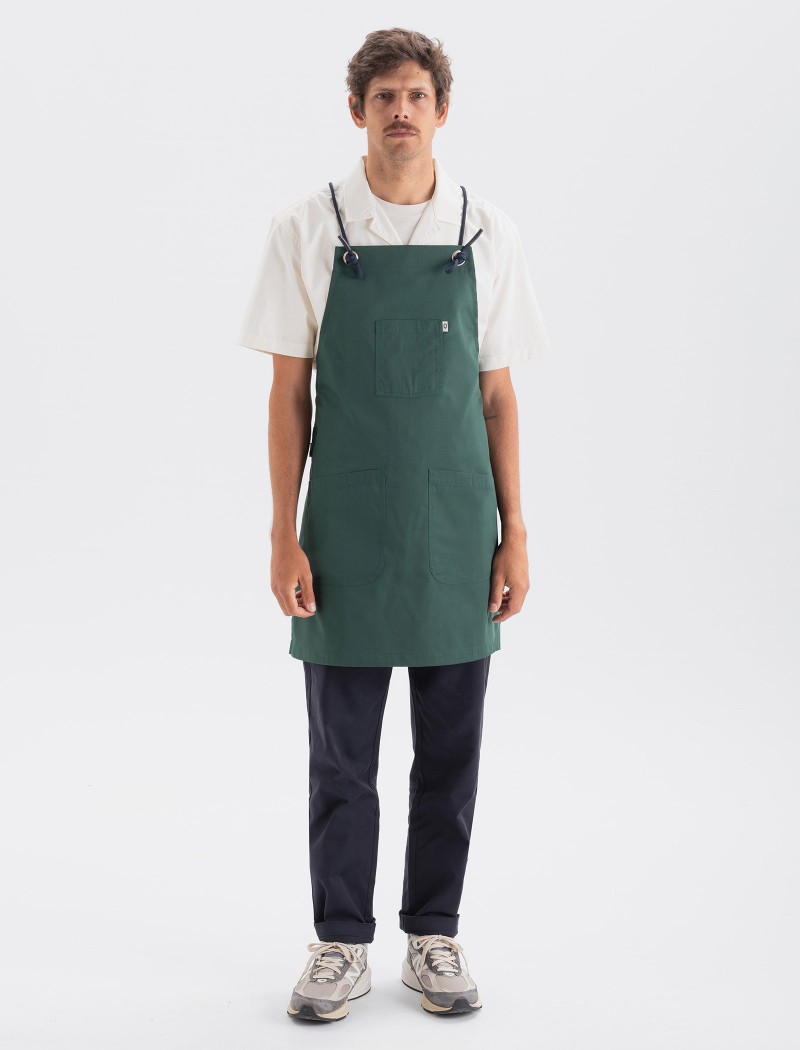 Green Cross-Back Waiter Apron Kab Burnham Apron