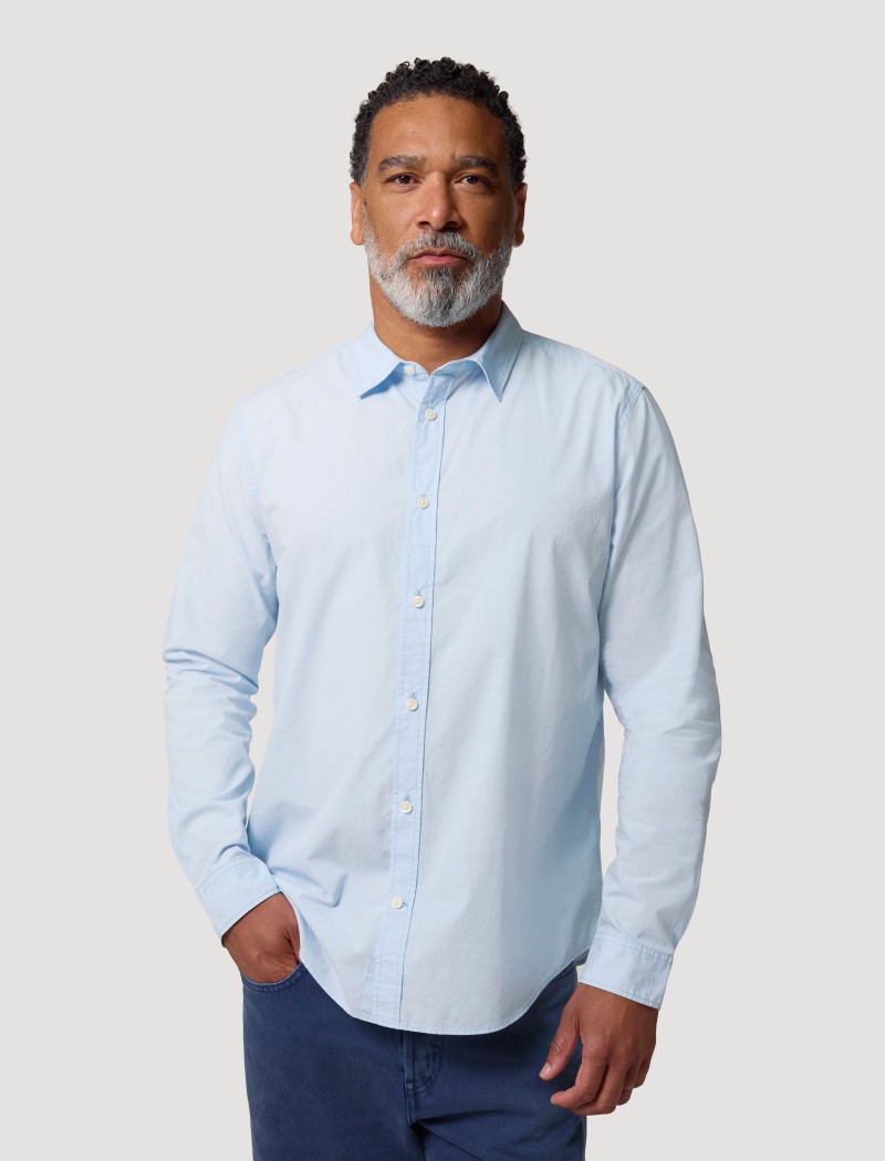 Camisa de popelín ligera azul hombre Camisa de popelín ligera azul hombre