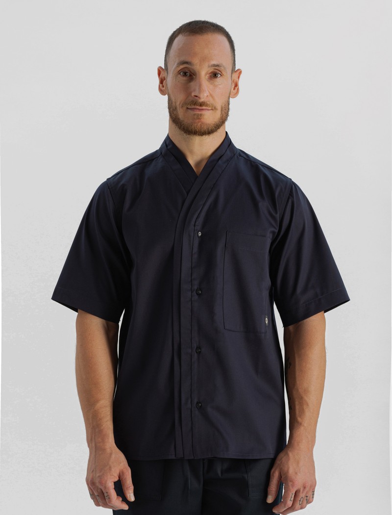 Casaco azul de estilo oriental Casaco azul de estilo oriental