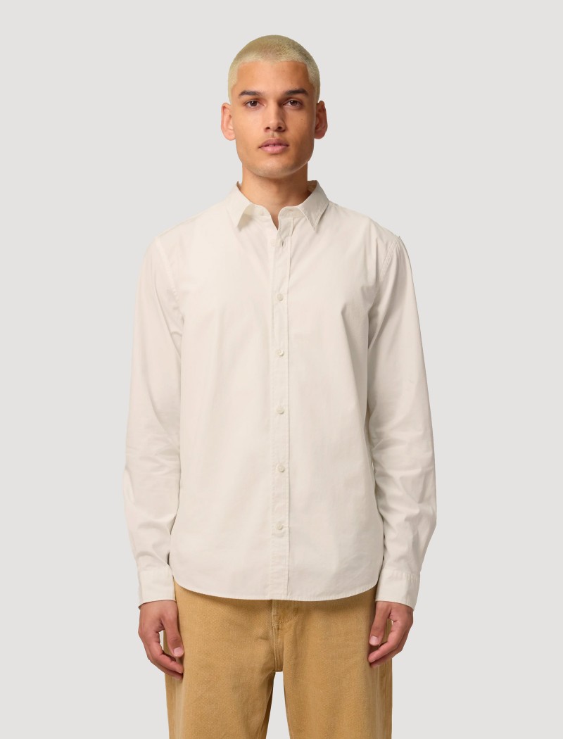 Camisa de popelín ligera crema hombre Camisa de popelín ligera crema hombre