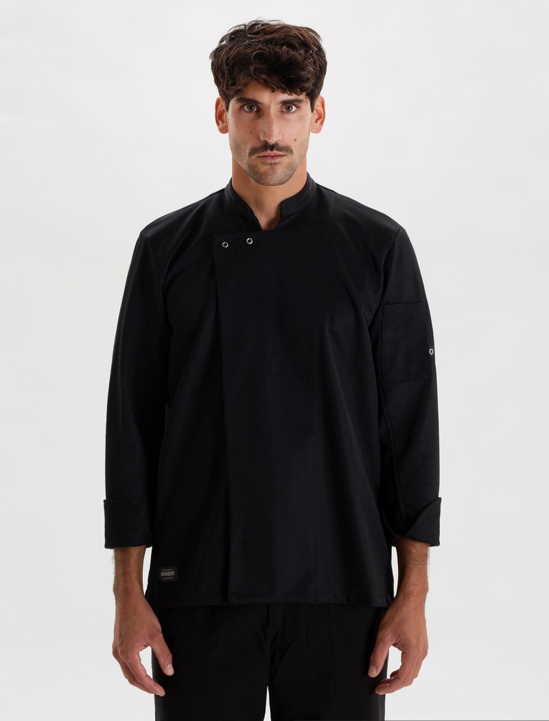 Casaco de cozinha manga longa preta Casaco de cozinha manga longa preta