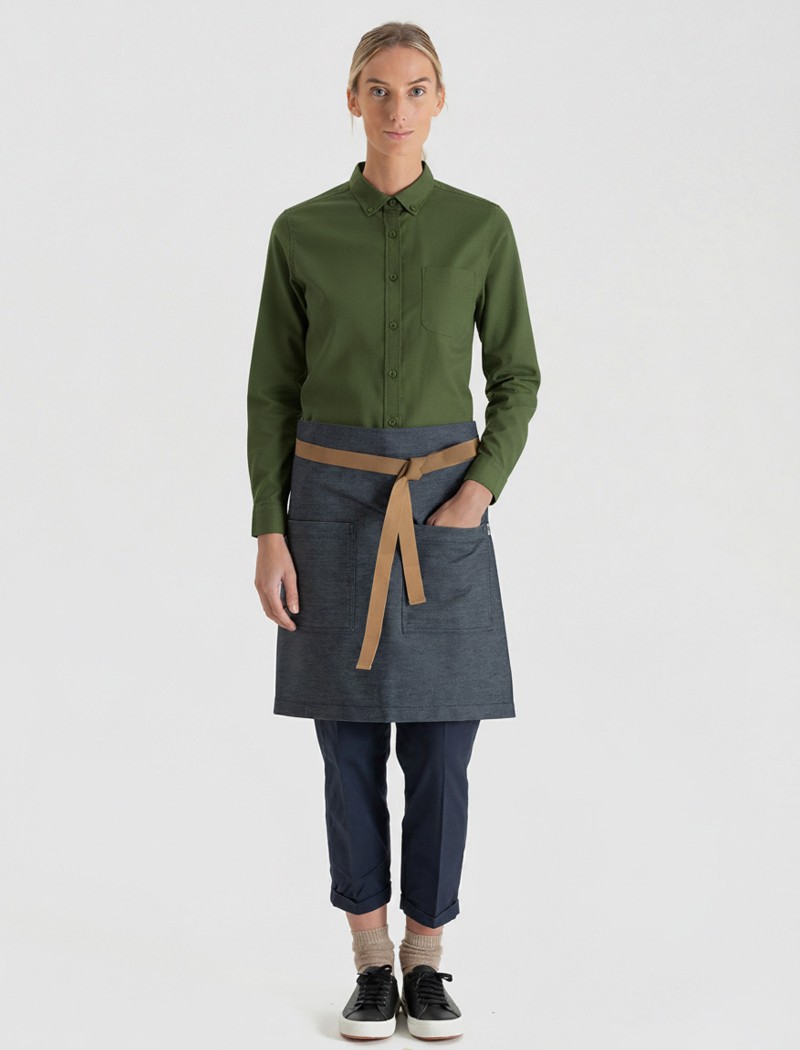 Delantal denim azul de cintura Delantal denim azul de cintura