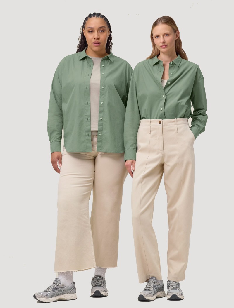 2 Camisa Popelín Mujer Soft Khaki