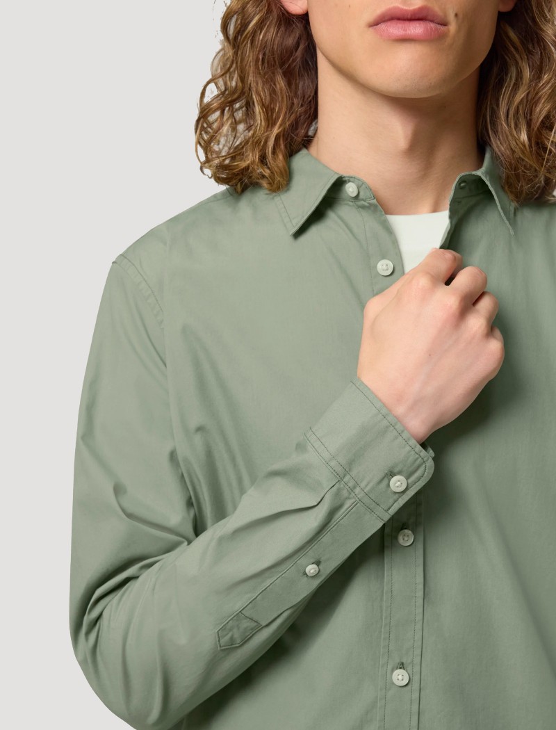 Camisa Poplin Homem Soft Khaki Camisa Poplin Homem Soft Khaki