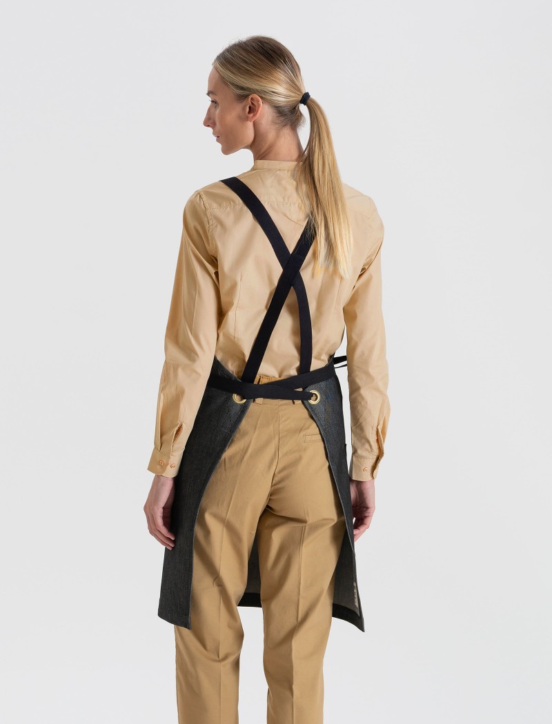 Grembiule Garbo Denim Nero Grembiule Garbo Denim Nero