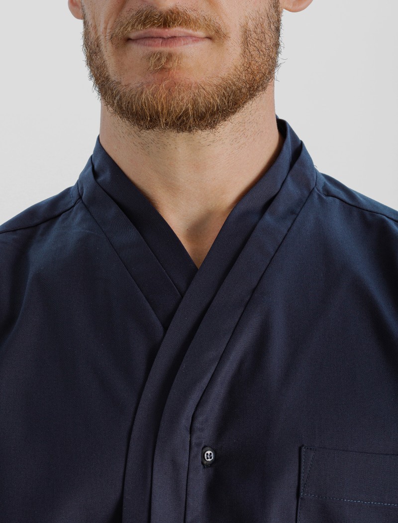 Casaco azul cozinheiro tipo oriental Casaco azul cozinheiro tipo oriental