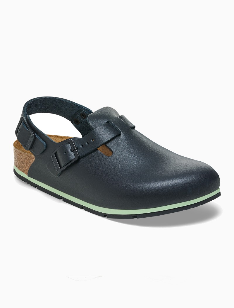 Socas Birkenstock em pele preta e verde Socas Birkenstock em pele preta e verde