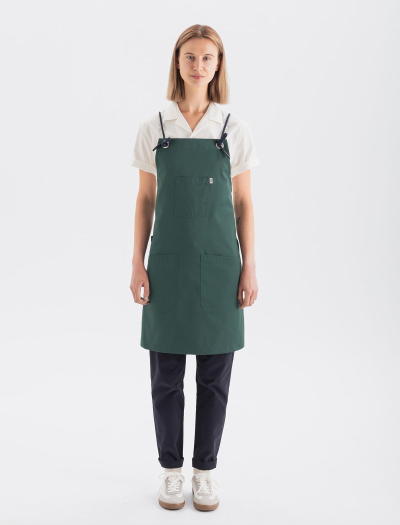 Green Cross-Back Waitress Apron Kab Burnham Apron