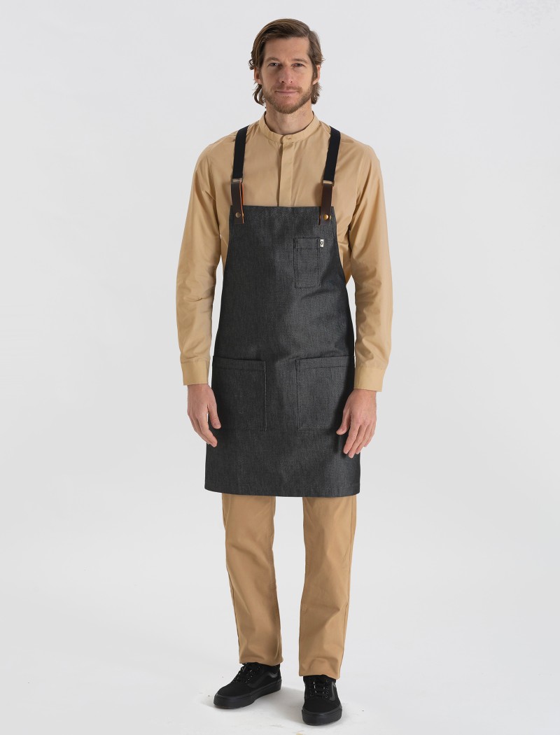 Grembiule denim nero Grembiule denim nero