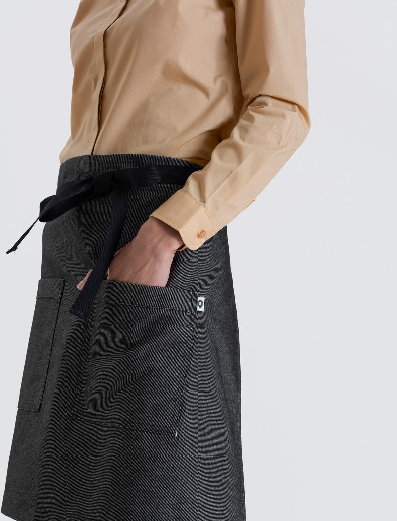 2 Delantal Midi Denim Negro