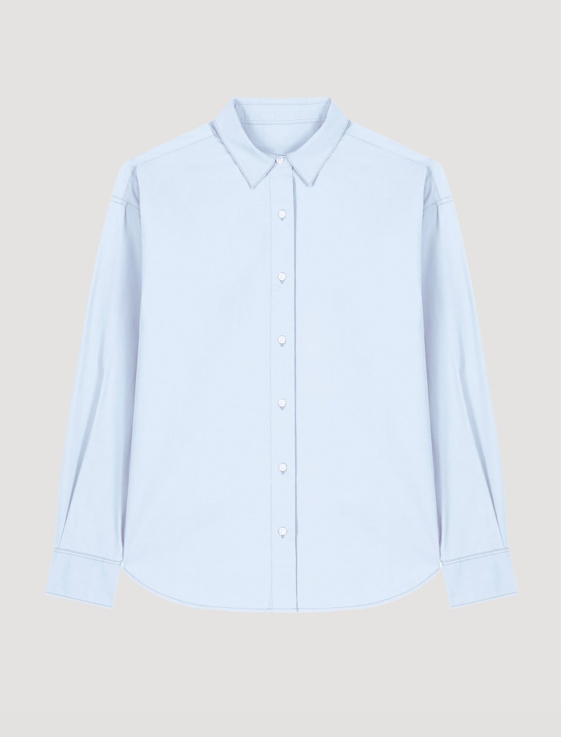 5 Camisa Popelín Hombre Blue