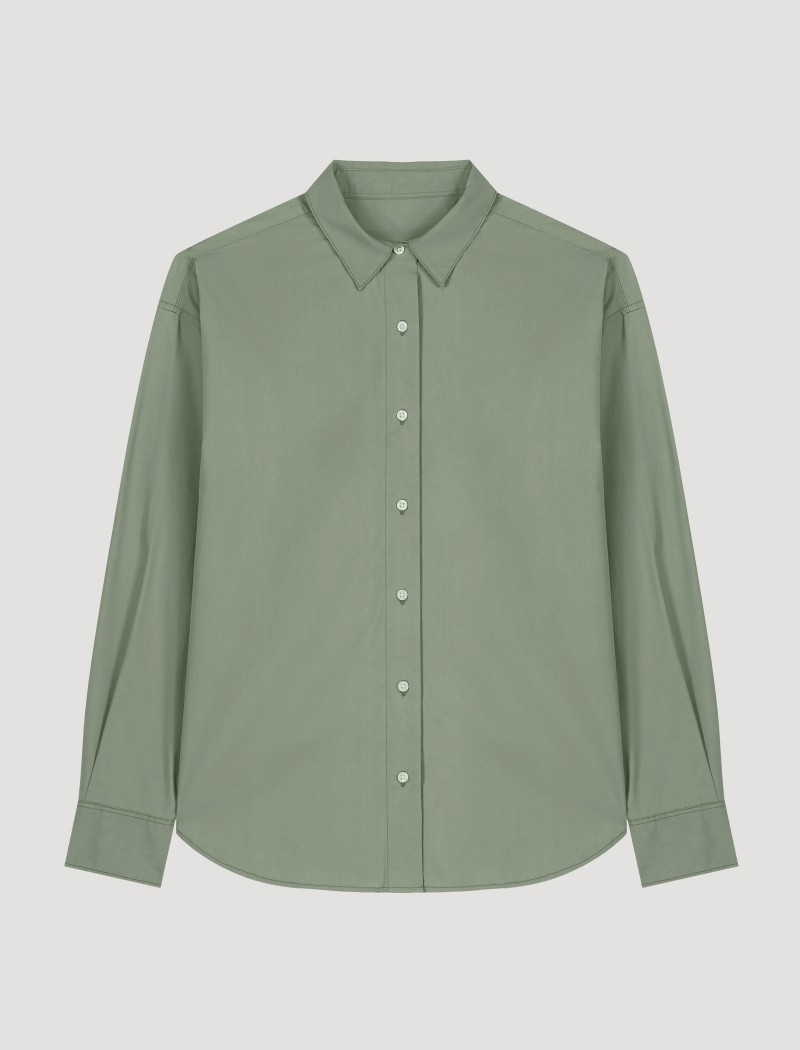 Camisa Poplin Homem Soft Khaki Camisa Poplin Homem Soft Khaki