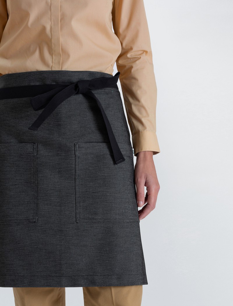 7 Delantal Midi Denim Negro