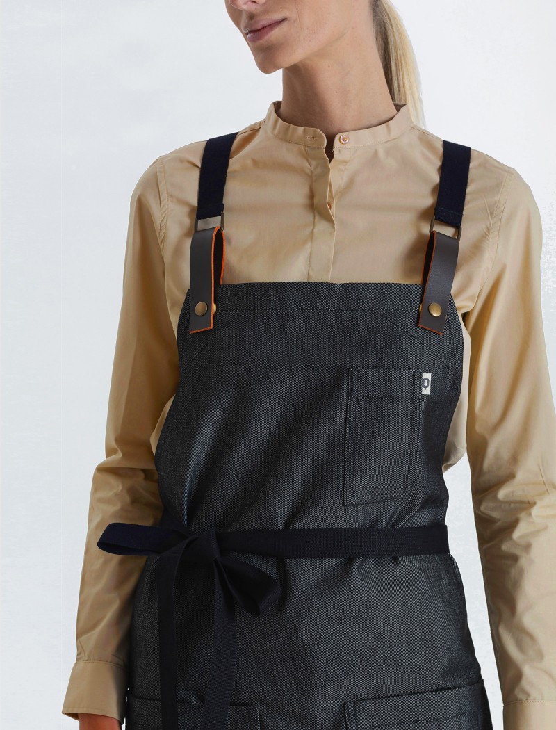 Grembiule Garbo Denim Nero Grembiule Garbo Denim Nero